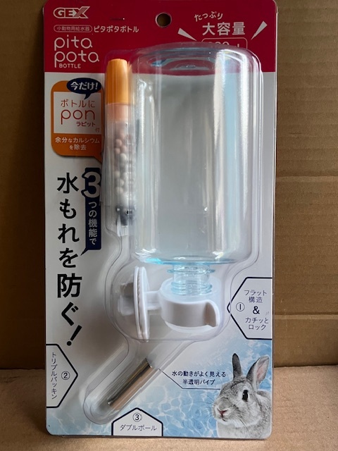 ●GEX ピタポタボトル 「ボトルにポン」ラビット付き ウサギ用給水器_画像1