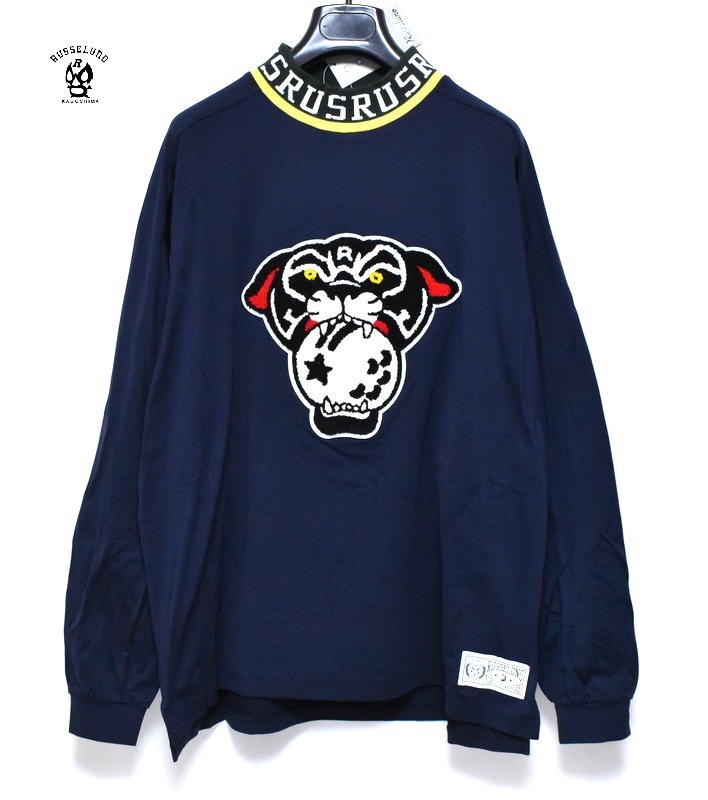ラッセルノ ゴルフ リブカラー ルーズフィット モックネック ネイビー XL 6 新品 ラッセルノ ゴルフ リブカラー ルーズフィット モック