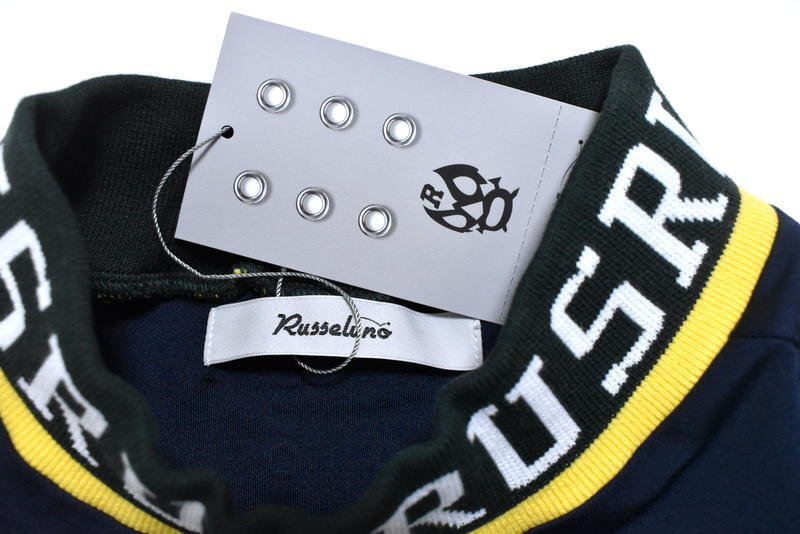 ラッセルノ ゴルフ リブカラー ルーズフィット モックネック ネイビー XL 6 新品 ラッセルノ ゴルフ リブカラー ルーズフィット モック
