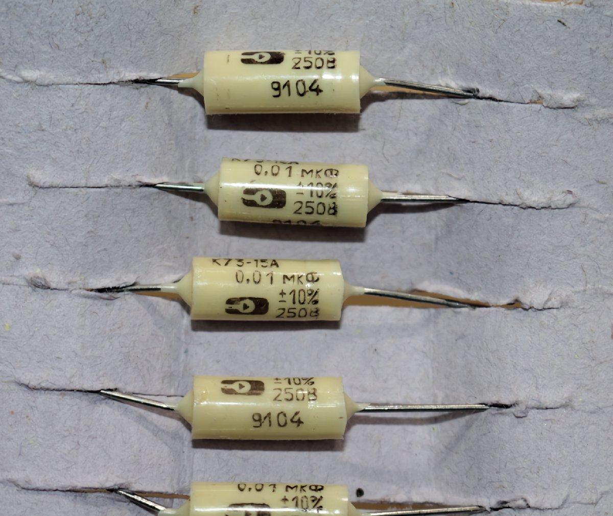 10個セット ロシア軍用 K73-15A 0.01uF 250V PETP コンデンサ トーンコンデンサ amp_画像5