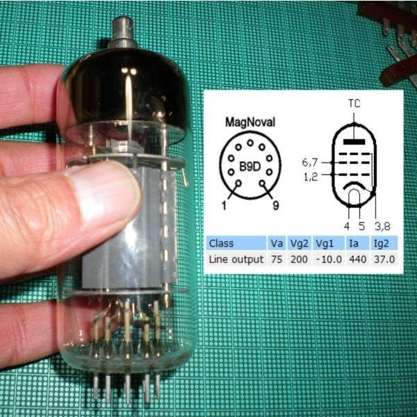 1本 ロシア軍用真空管 6П36C(6P36S) 6GB5 EL500 互換球 au_画像6