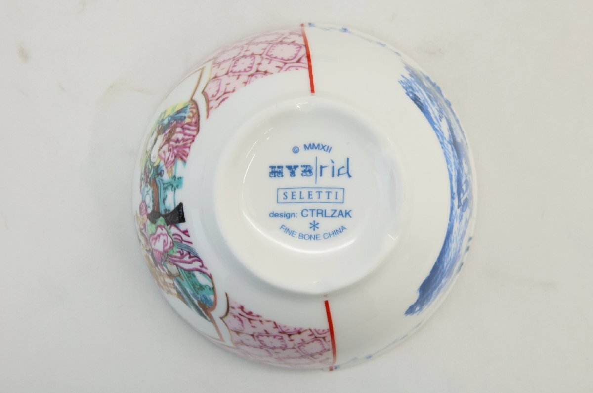 092122k5 SELETTI セレッティ HYBRID ハイブリッド カップアンドソーサー 白磁 ボーンチャイナ ライスボウル 6点セット アンティーク調 J1E_画像8