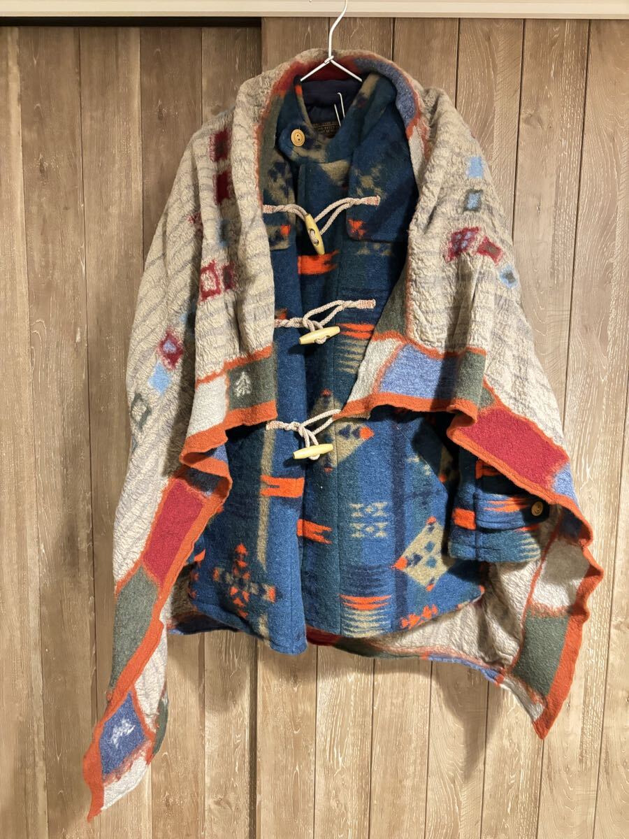 中古☆kapital キャピタル 縮絨ウール マフラー ブランケット 大判 ネイティブ柄_画像1