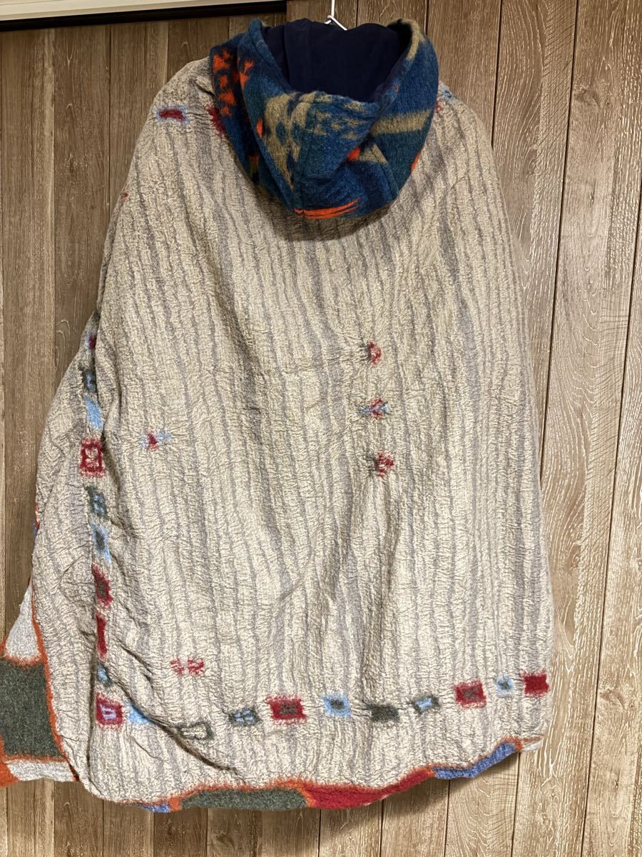 中古☆kapital キャピタル 縮絨ウール マフラー ブランケット 大判 ネイティブ柄_画像2