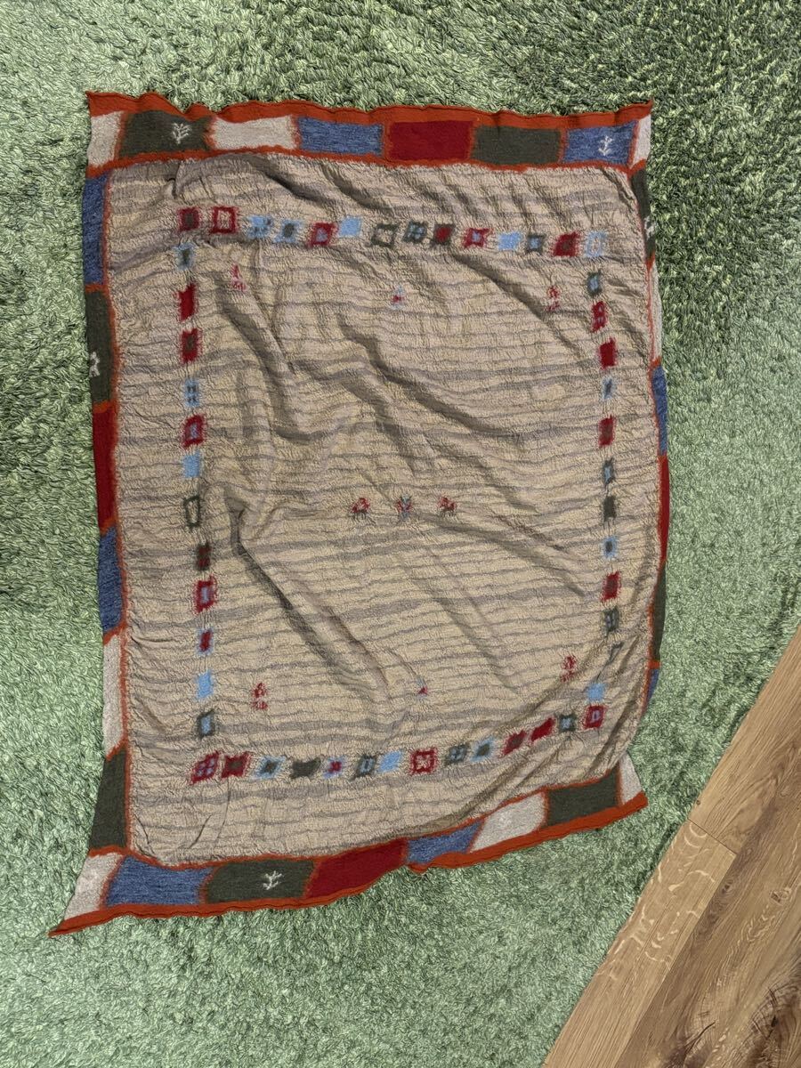 中古☆kapital キャピタル 縮絨ウール マフラー ブランケット 大判 ネイティブ柄_画像3