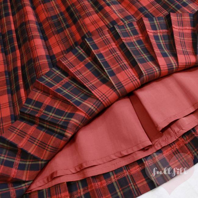 古着 プリーツスカート チェック柄 赤 ビンテージ ヴィンテージ vintage ウール 毛 レトロ used 昭和 古着女子 ナチュラル ガーリー レッド_画像7
