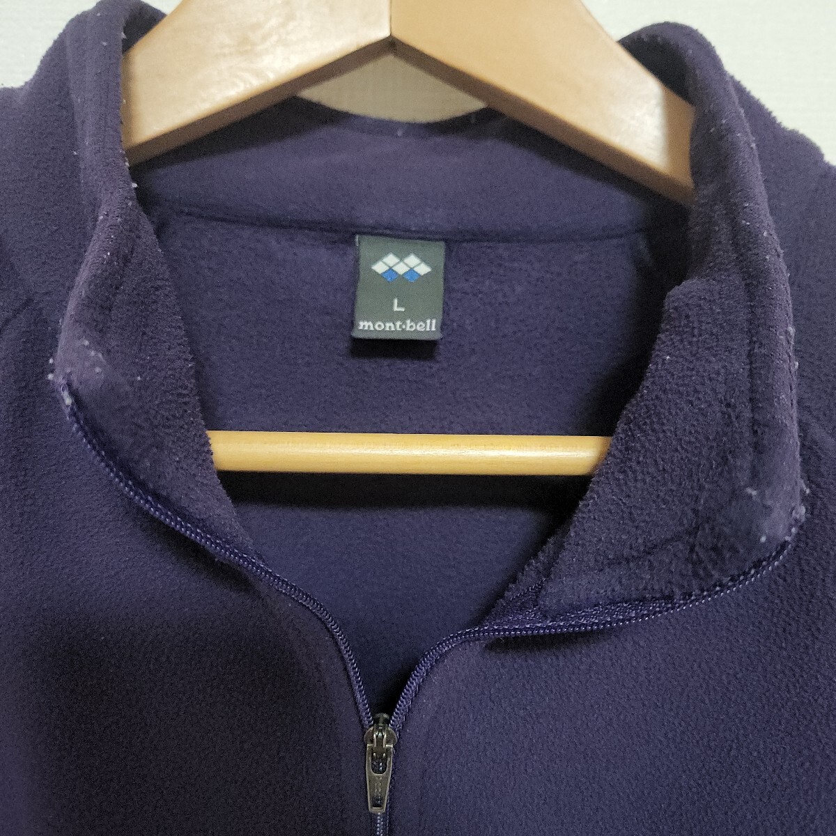 【mont-bell】 モンベル　 フリース　ハーフジップ　 プルオーバー　サイズＬ　紫色　パープル　_画像3