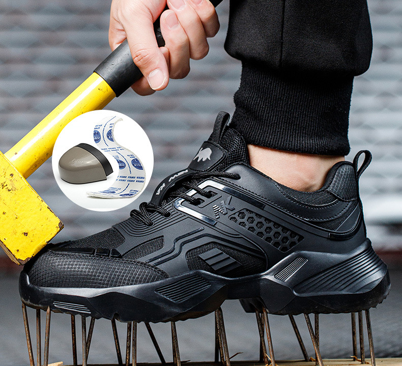 安全靴 メンズ 作業靴 軽量 鋼先芯 つま先保護 ワークシューズ 厚底 工事あんぜん靴 耐摩耗 サイズ:27.5cm_画像1