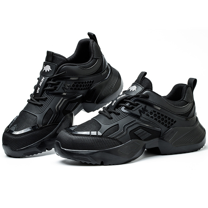 安全靴 メンズ 作業靴 軽量 鋼先芯 つま先保護 ワークシューズ 厚底 工事あんぜん靴 耐摩耗 サイズ:27.5cm_画像2