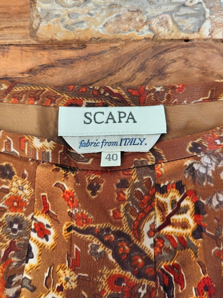 SCAPA　スキャパ　スカート　花柄　シルク_画像7
