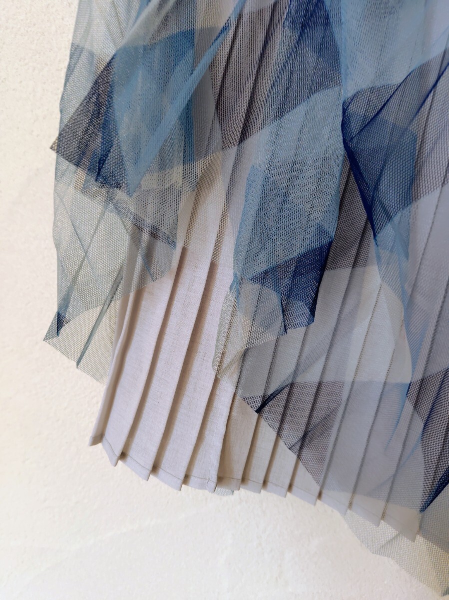 HIROKO BIS　ヒロコ ビス　スカート　プリーツ　ブルー_画像2