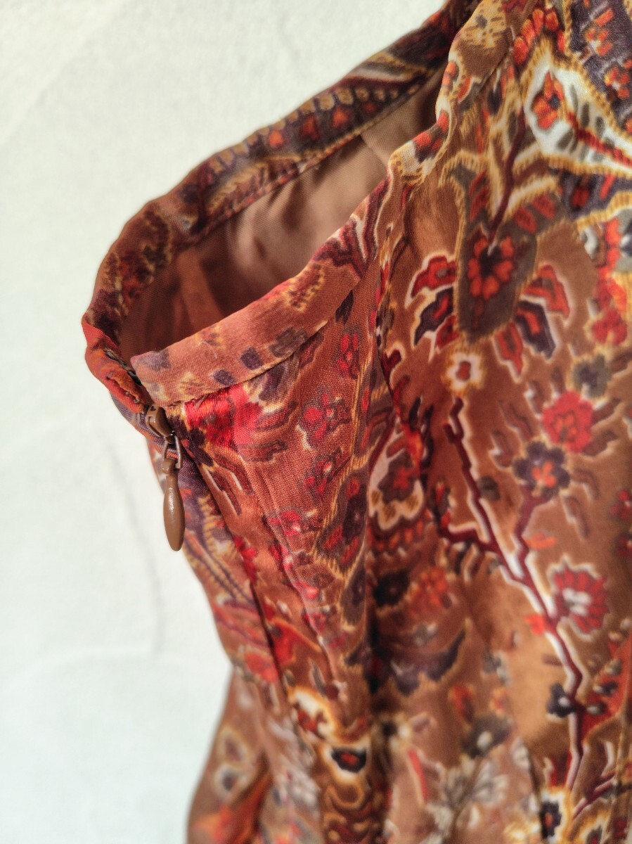 SCAPA　スキャパ　スカート　花柄　シルク_画像5