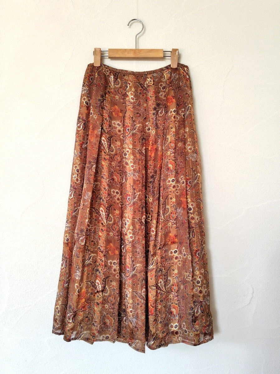 SCAPA　スキャパ　スカート　花柄　シルク_画像1