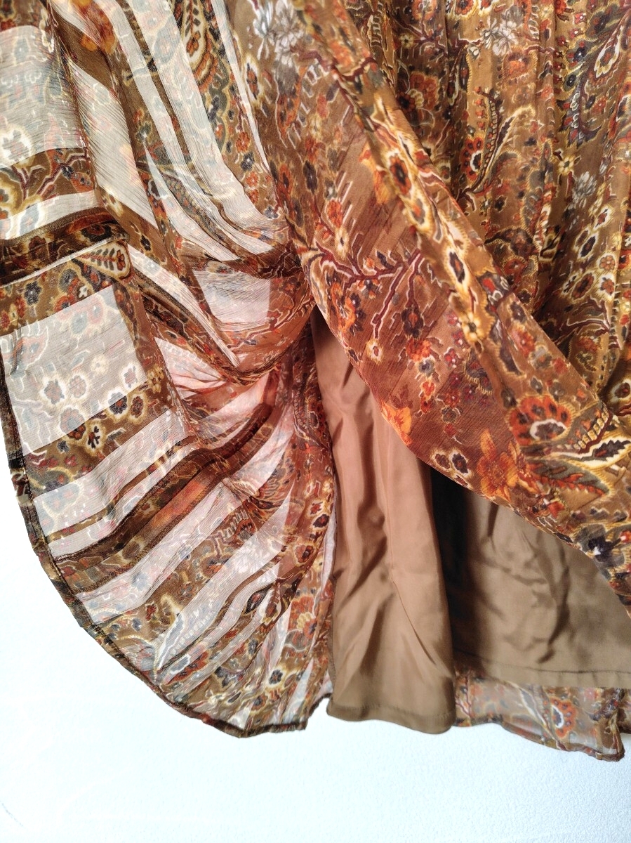 SCAPA　スキャパ　スカート　花柄　シルク_画像6