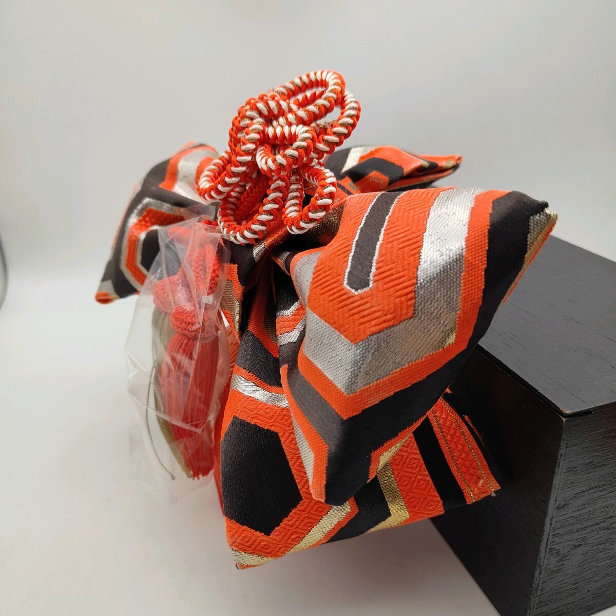  "Семь, пять, три" пояс оби мусуби красный оттенок черного 3~5 лет для не использовался выставленный товар роскошный конструкция obi S279 девочка аксессуары для кимоно 