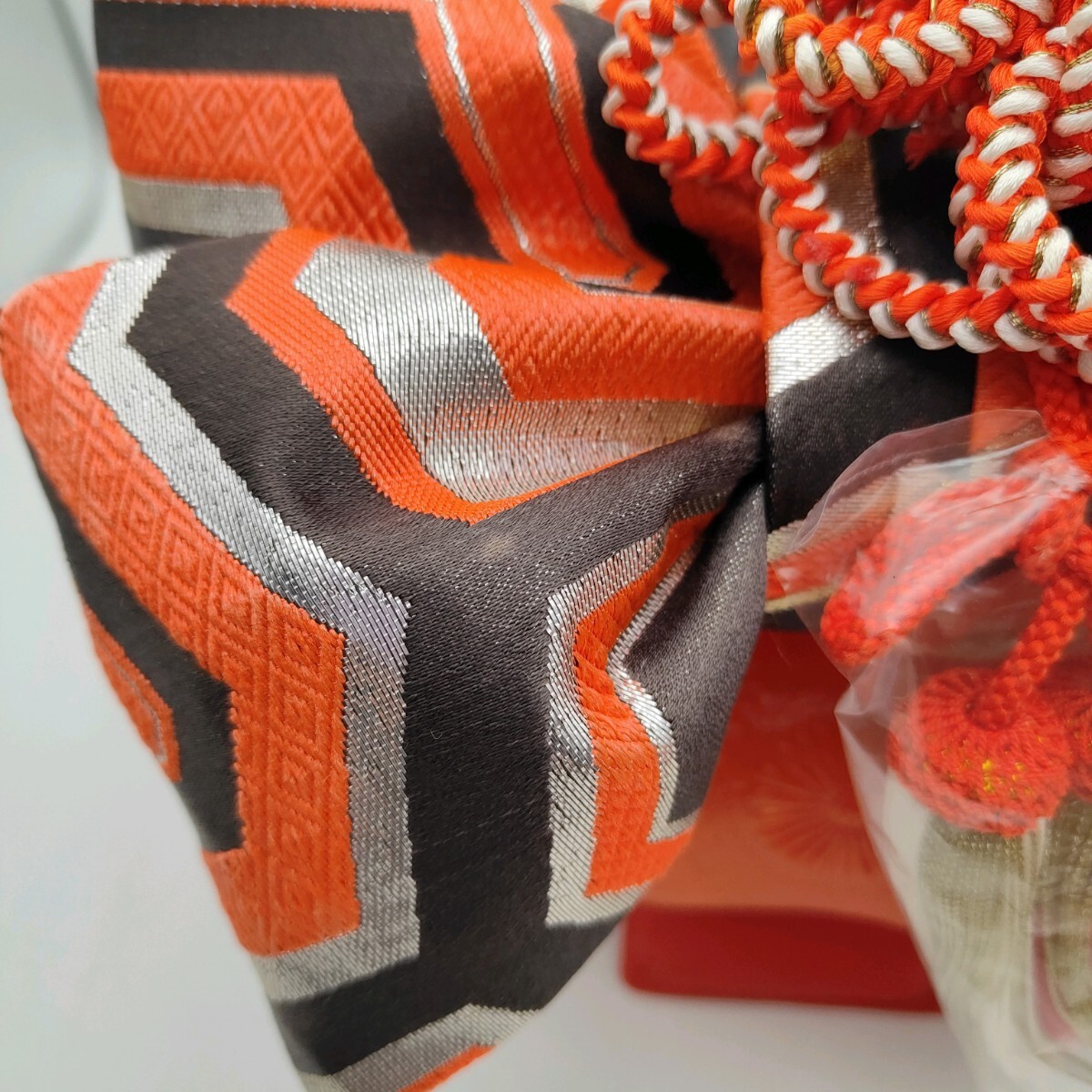  "Семь, пять, три" пояс оби мусуби красный оттенок черного 3~5 лет для не использовался выставленный товар роскошный конструкция obi S279 девочка аксессуары для кимоно 