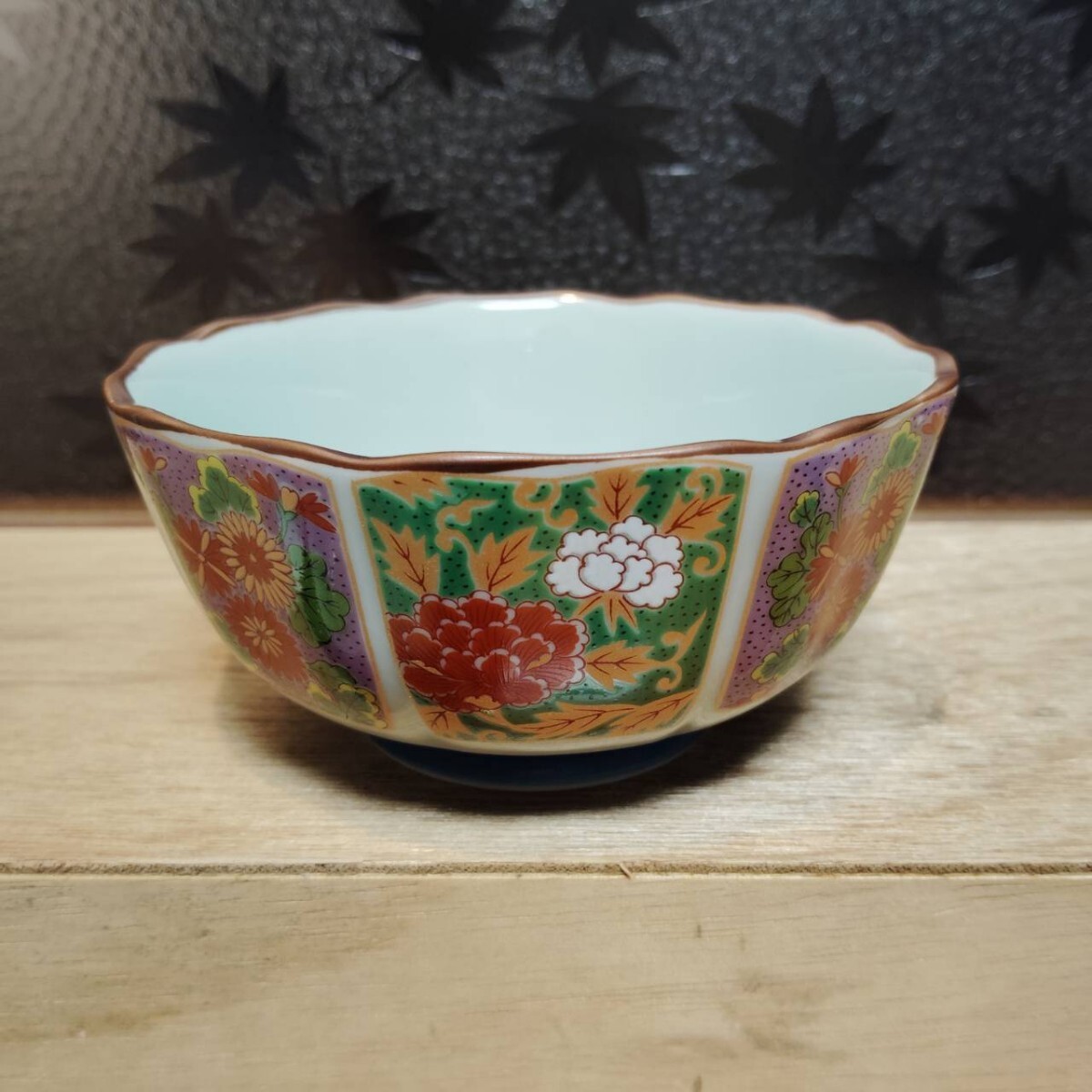 波佐見焼 仁祥窯 遊器浪漫 絢爛 小鉢揃 箱無し 有田焼 豪華 金彩 牡丹 菊花 和食器 お祝い善 S118 5客 古伊万里_画像4