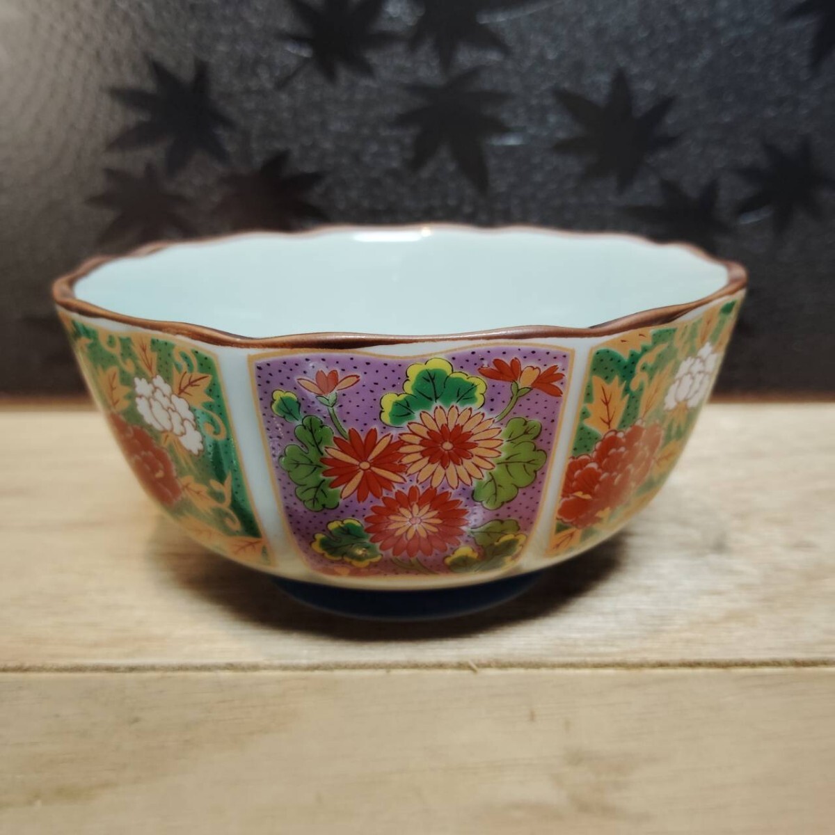 波佐見焼 仁祥窯 遊器浪漫 絢爛 小鉢揃 箱無し 有田焼 豪華 金彩 牡丹 菊花 和食器 お祝い善 S118 5客 古伊万里_画像5