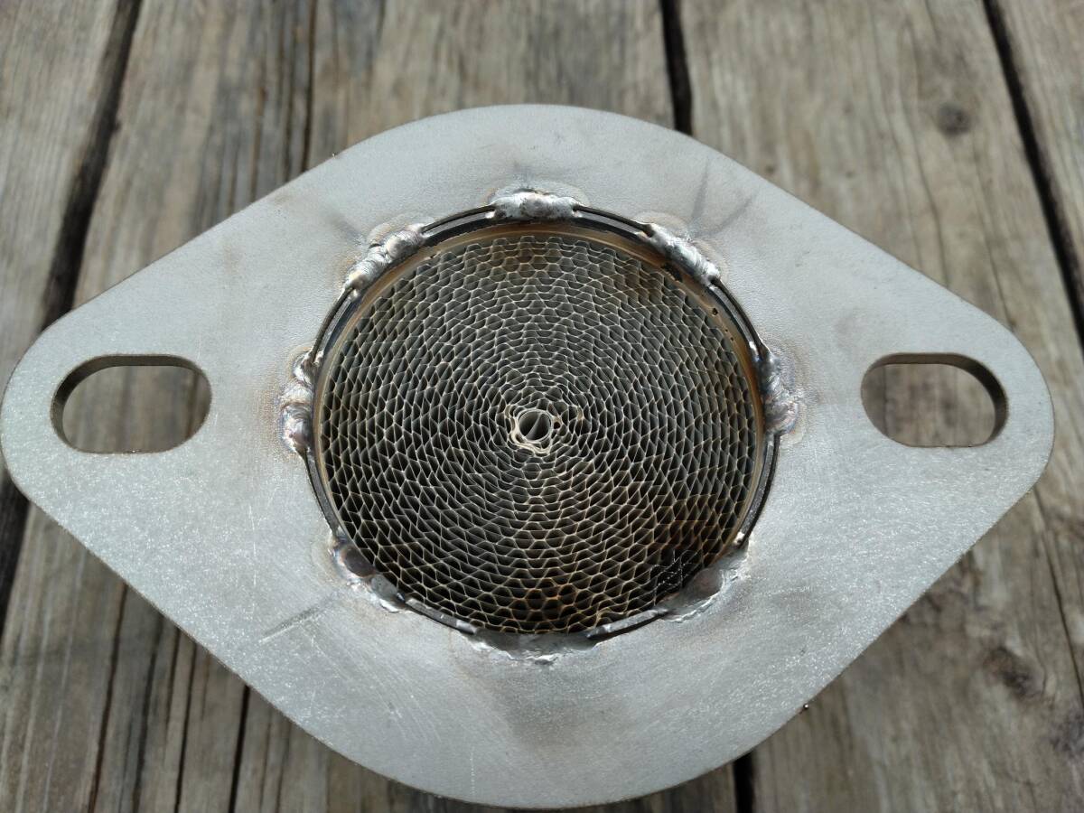 未使用!アウテックス製フランジ触媒ハニカム キャタライザー!マフラーパイプ径60.5φ用トレノ レビン シビック ロードスターなどにL80!_画像2