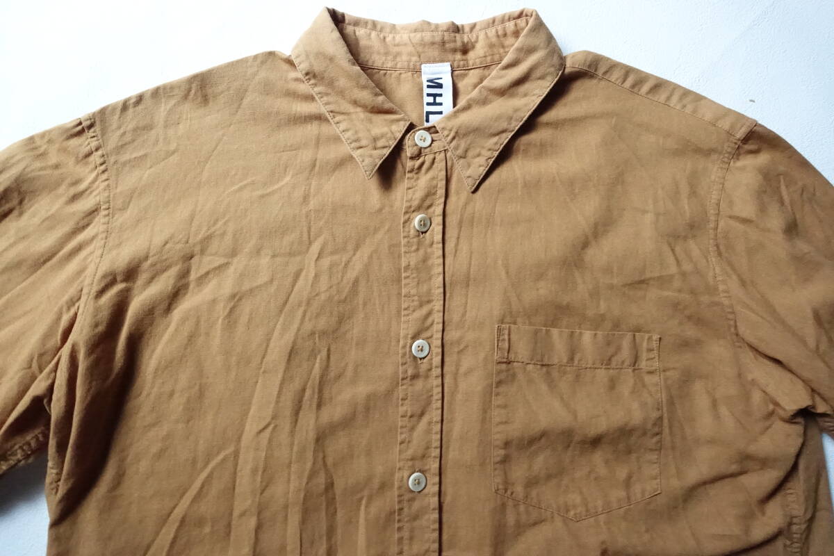 2014年製 MHL.マーガレットハウエル コットンリネン シャツ L_画像5