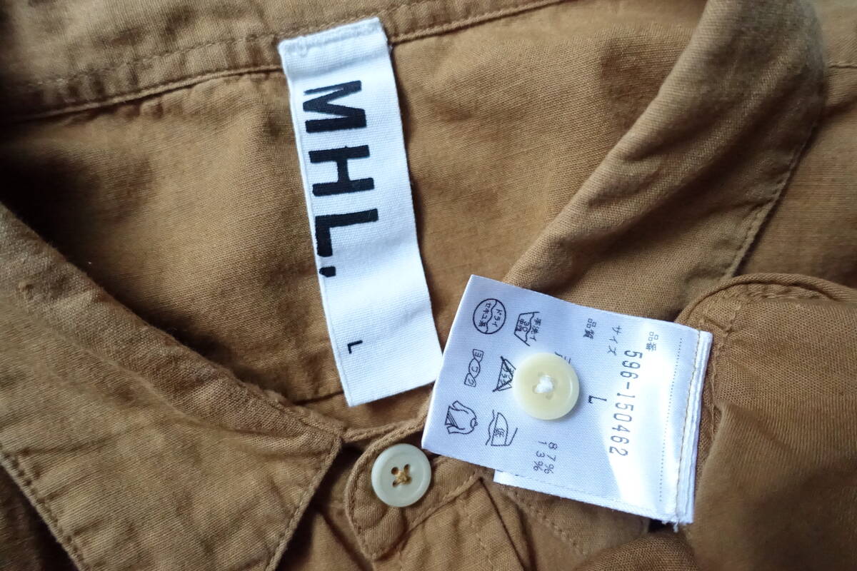 2014年製 MHL.マーガレットハウエル コットンリネン シャツ L_画像9