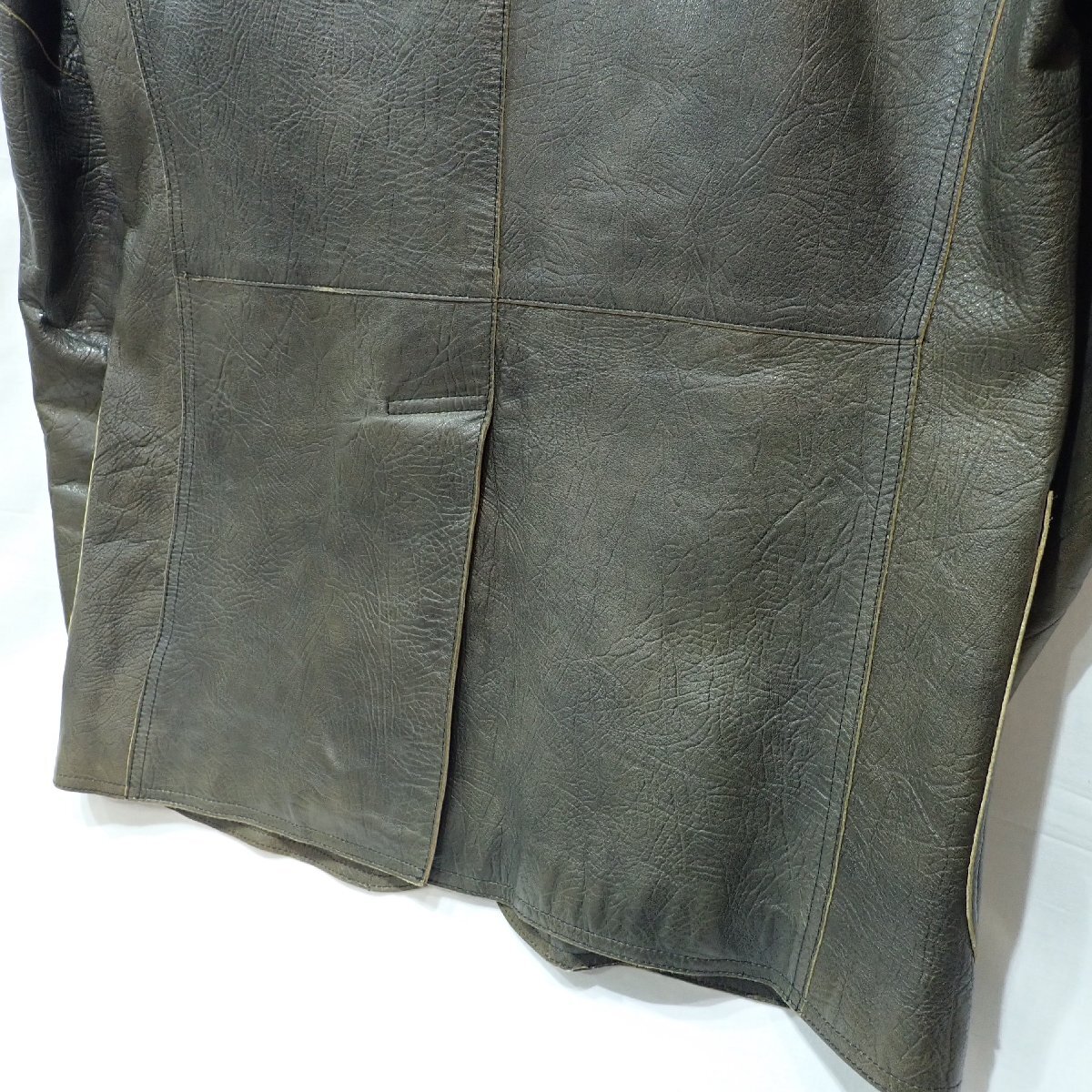 A564　ヒューゴボス HUGO BOSS ボス ラムレザー ジャケット L/XL相当 羊皮 表地100％本革 サイズ2 レザージャケット_画像6