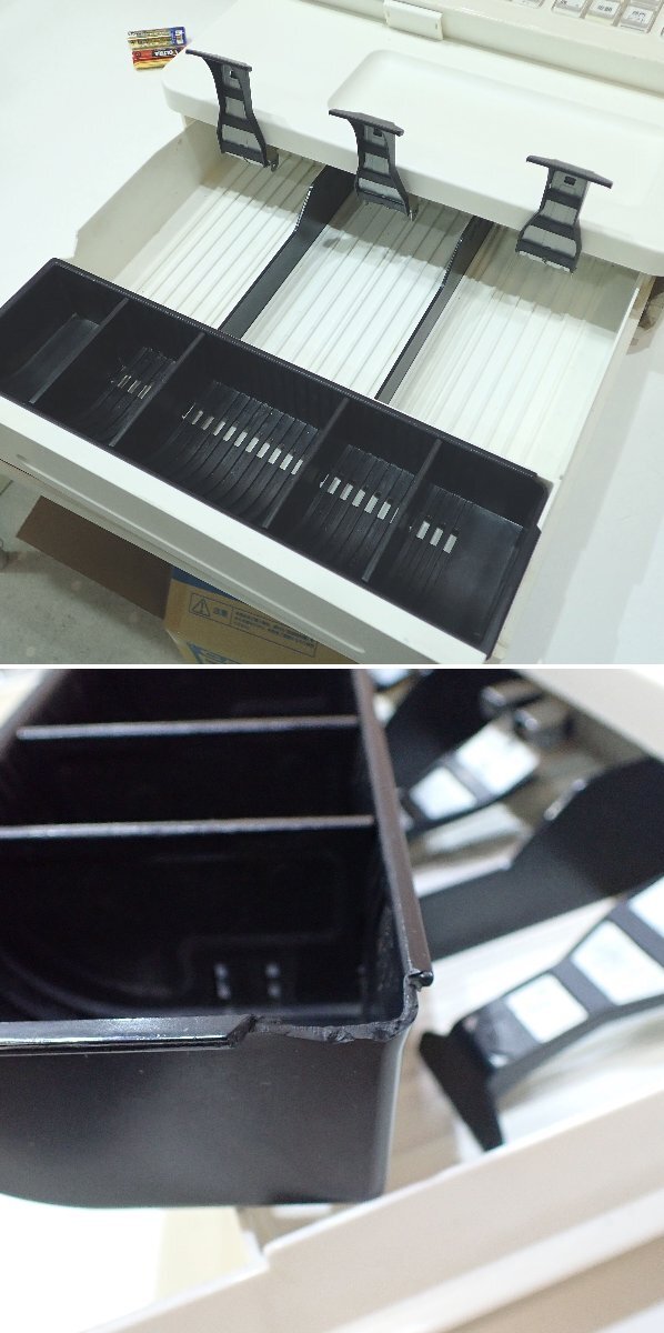 A406　CASIO カシオ 電子レジスター SR-S200-WE ホワイト 鍵計6本 難有 Bluetooth スマホ連携 店舗用品 レジスター 会計機_画像4