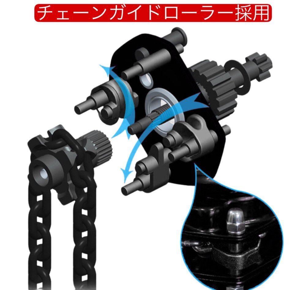 i-PLUS 2個 レバーホイスト 1t 1.5m 1000kg 黒 軽量小型 チェーンローラーチェーンブロック チェーンホイスト レバーブロック ガチャ がち_画像5