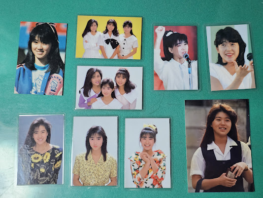 当時物　高井麻巳子　工藤静香　新田恵利　白石麻子　9枚セット　生写真　ブロマイド　ラミネート　アイドル　おニャン子　昭和レトロ_画像1