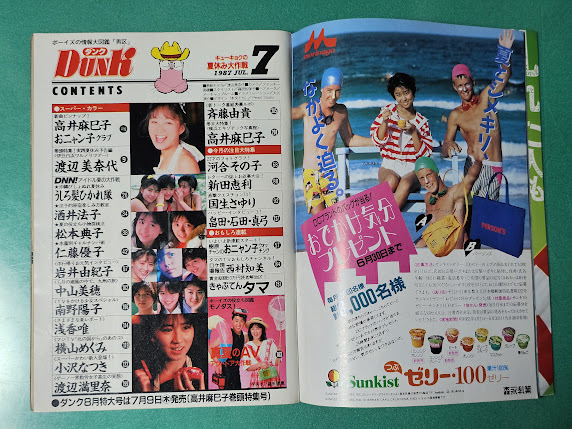 Dunk Dunk 1987 год 7 месяц номер Watanabe Minayo высота . лен .......... Iwai Yukiko Watanabe Marina Minamino Yoko Nakayama Miho Asaka Yui 