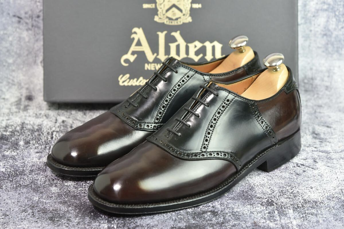 純正ツリー付属　オールデン　コードバン　#9943　6.5D (24.5cm程度)　ダークバーガンディ　バリーラスト　サドルシューズ　Alden_画像1