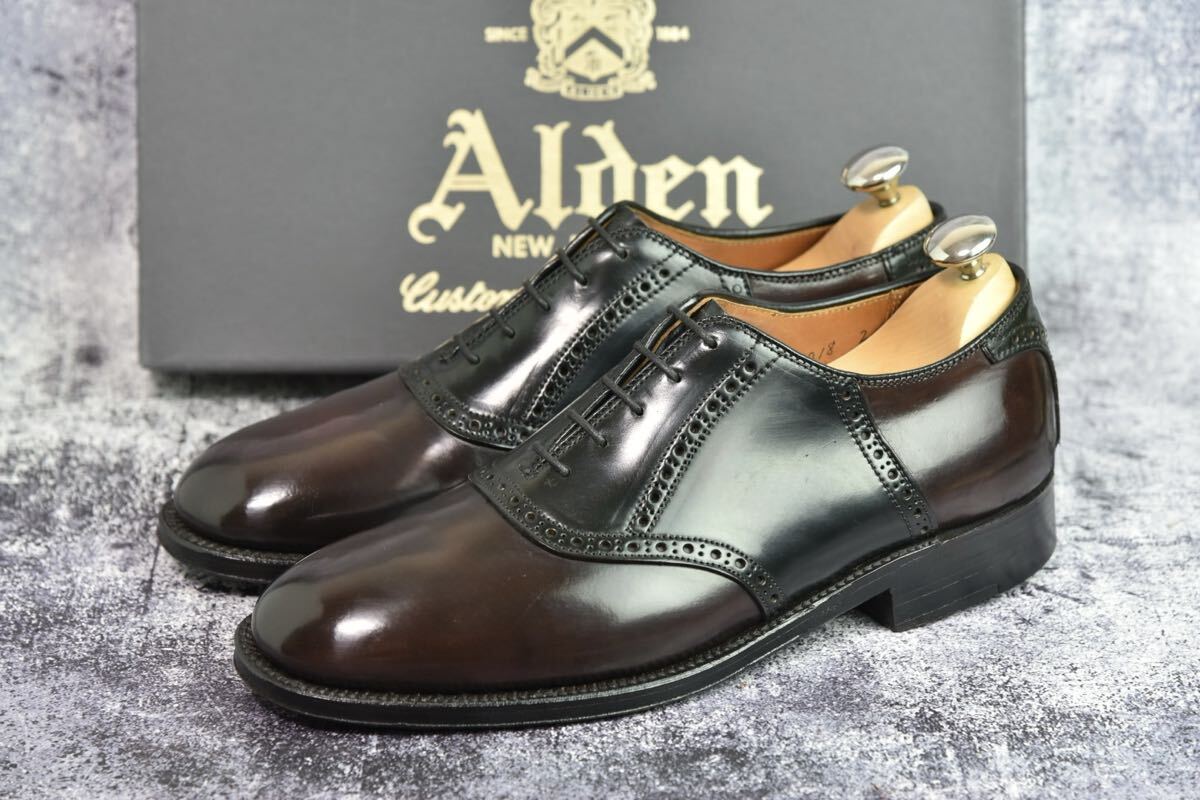 純正ツリー付属　オールデン　コードバン　#9943　6.5D (24.5cm程度)　ダークバーガンディ　バリーラスト　サドルシューズ　Alden_画像2