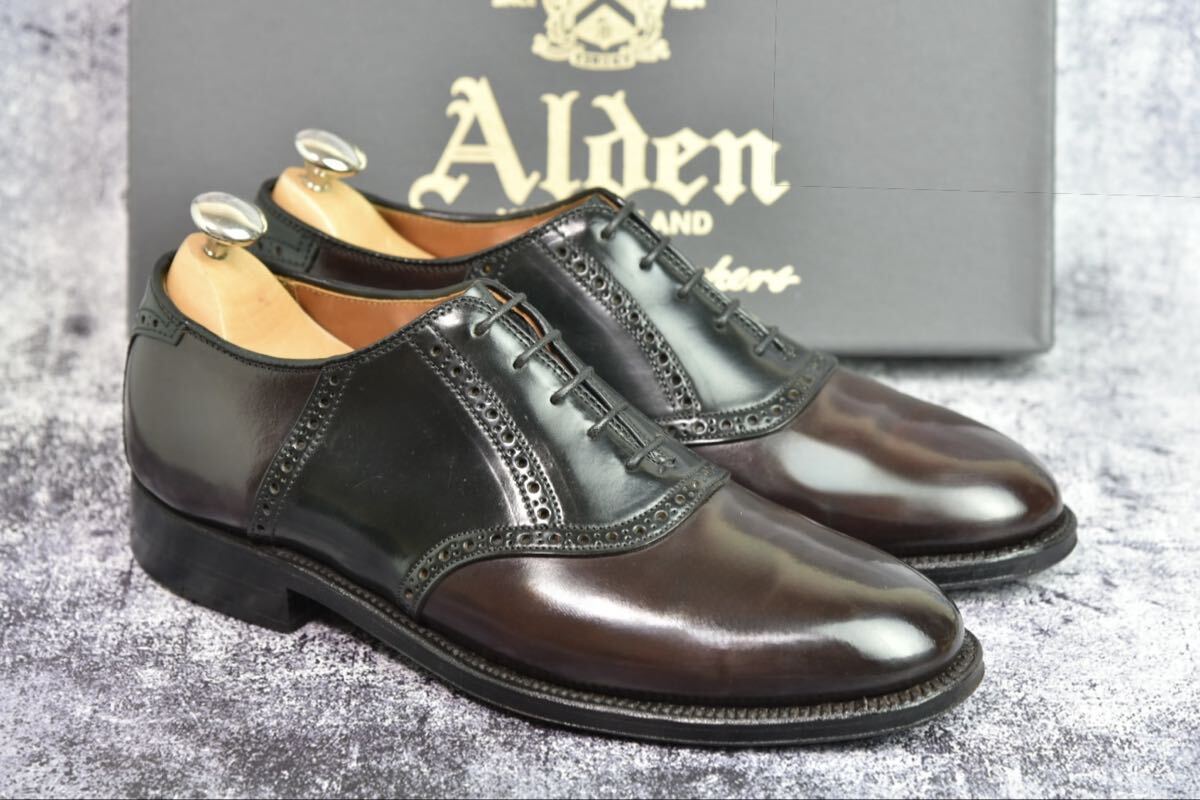 純正ツリー付属　オールデン　コードバン　#9943　6.5D (24.5cm程度)　ダークバーガンディ　バリーラスト　サドルシューズ　Alden_画像4