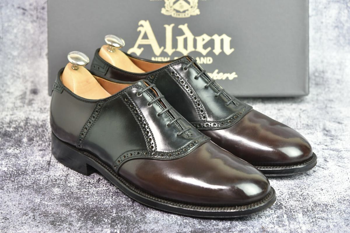 純正ツリー付属　オールデン　コードバン　#9943　6.5D (24.5cm程度)　ダークバーガンディ　バリーラスト　サドルシューズ　Alden_画像5