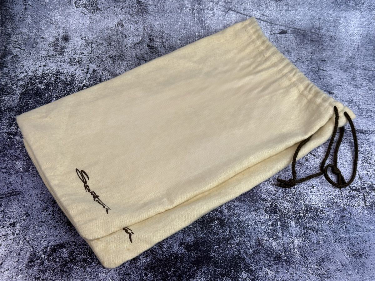 サントーニ ウイングチップ レザーシューズ サイズ6.5 (25.0cm相当) ブラウン 純正袋付属 フルブローグ Santoni_画像10