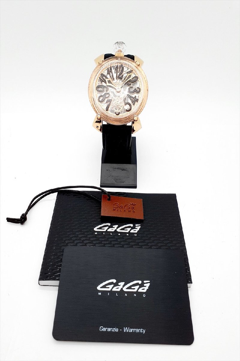 【b04】GaGa MILANO ガガミラノ マヌアーレ 6091 手巻き スケルトン メンズウォッチ 時計 ジャンク_画像1