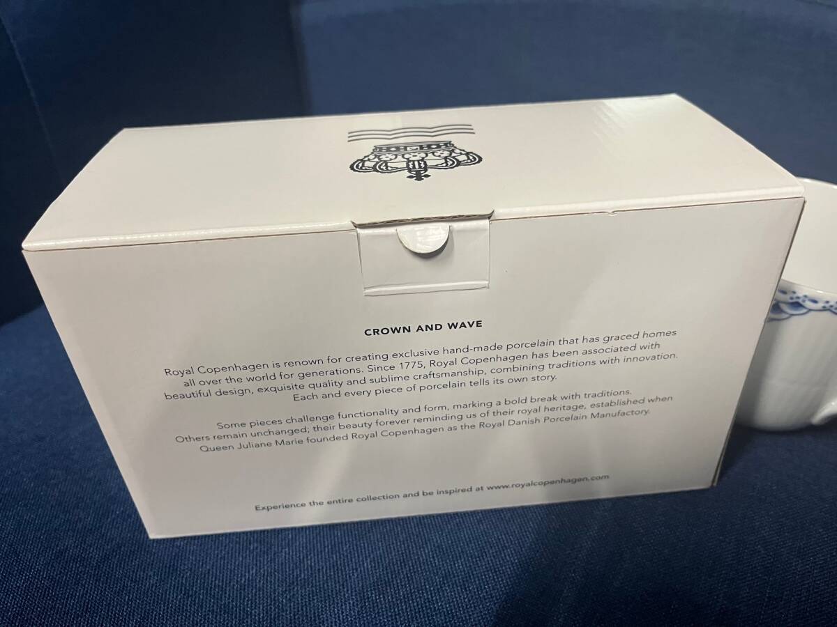 【ロイヤルコペンハーゲン ROYAL COPENHAGEN】プリンセス　ブルー　ペア　マグカップ　2客　箱付き　280ml　①_画像6