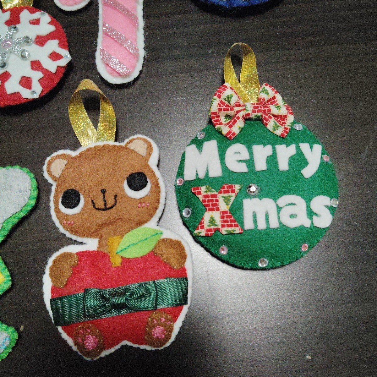 Ｃ　クリスマス　 ハンドメイド サンタクロース　トナカイ　 壁飾り フェルト_画像3