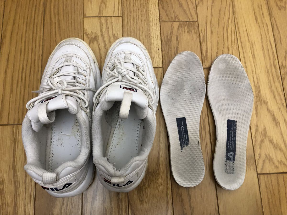 [ б/у ] женский FILA спортивные туфли 24cm белый 