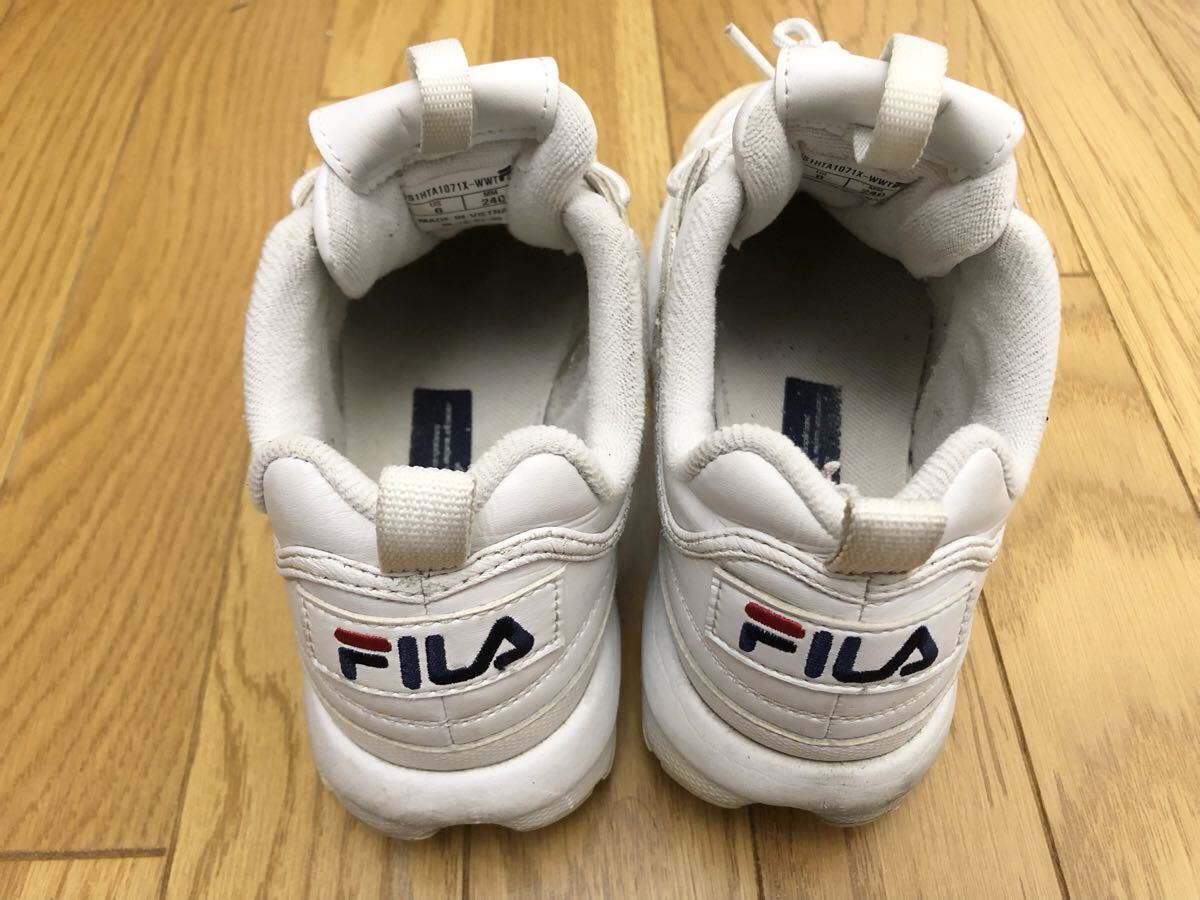 [ б/у ] женский FILA спортивные туфли 24cm белый 