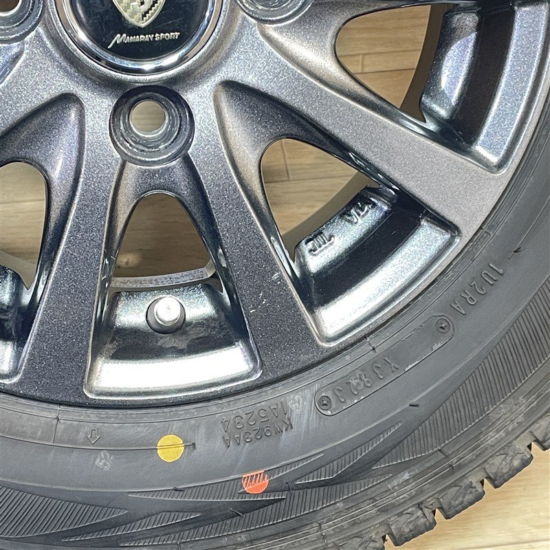 軽トラック 軽バン 等 ユーロスピード 4-12+42 4H100 2023年製 ダンロップ SV01 145/80R12 80/78N LT 12インチ スタッドレス 4本セット 009_画像4