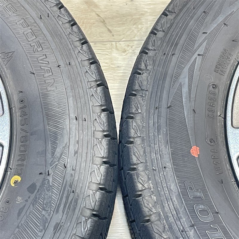 軽トラック 軽バン 等 ユーロスピード 4-12+42 4H100 2023年製 ダンロップ SV01 145/80R12 80/78N LT 12インチ スタッドレス 4本セット 009_画像8