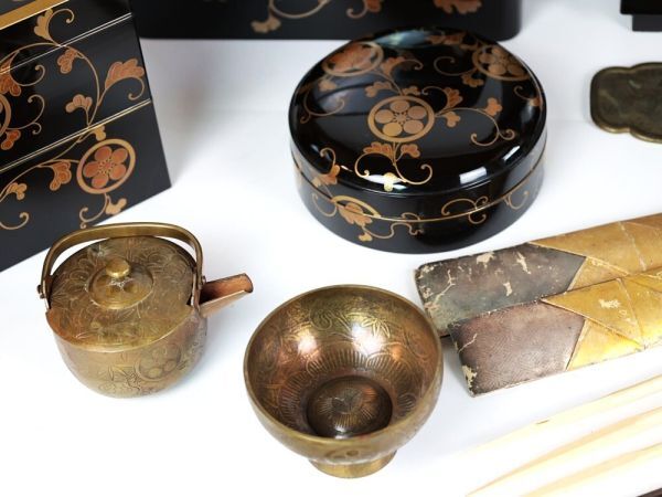 【12205】明治期　六曜紋入り　大名道具　化粧道具　一式（初品・買取品）_画像7