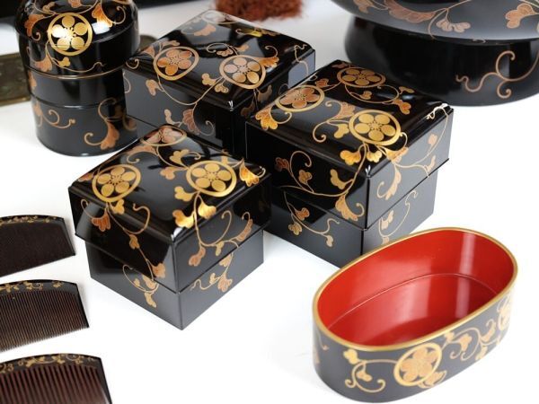 【12205】明治期　六曜紋入り　大名道具　化粧道具　一式（初品・買取品）_画像10