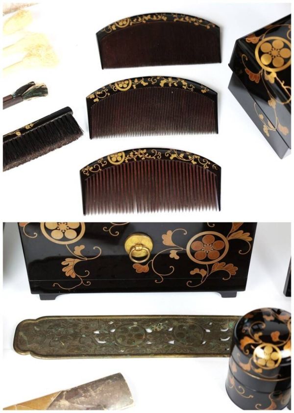 【12205】明治期　六曜紋入り　大名道具　化粧道具　一式（初品・買取品）_画像9