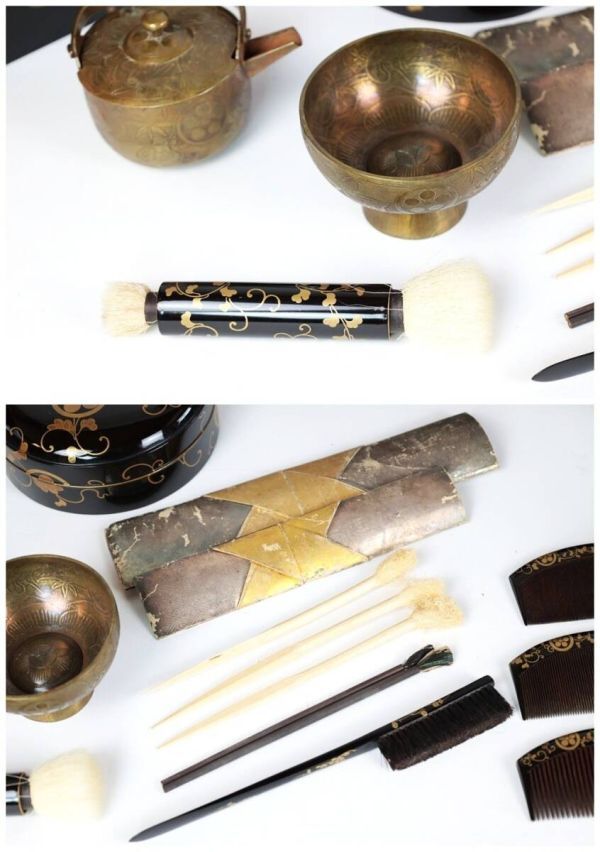 【12205】明治期　六曜紋入り　大名道具　化粧道具　一式（初品・買取品）_画像8