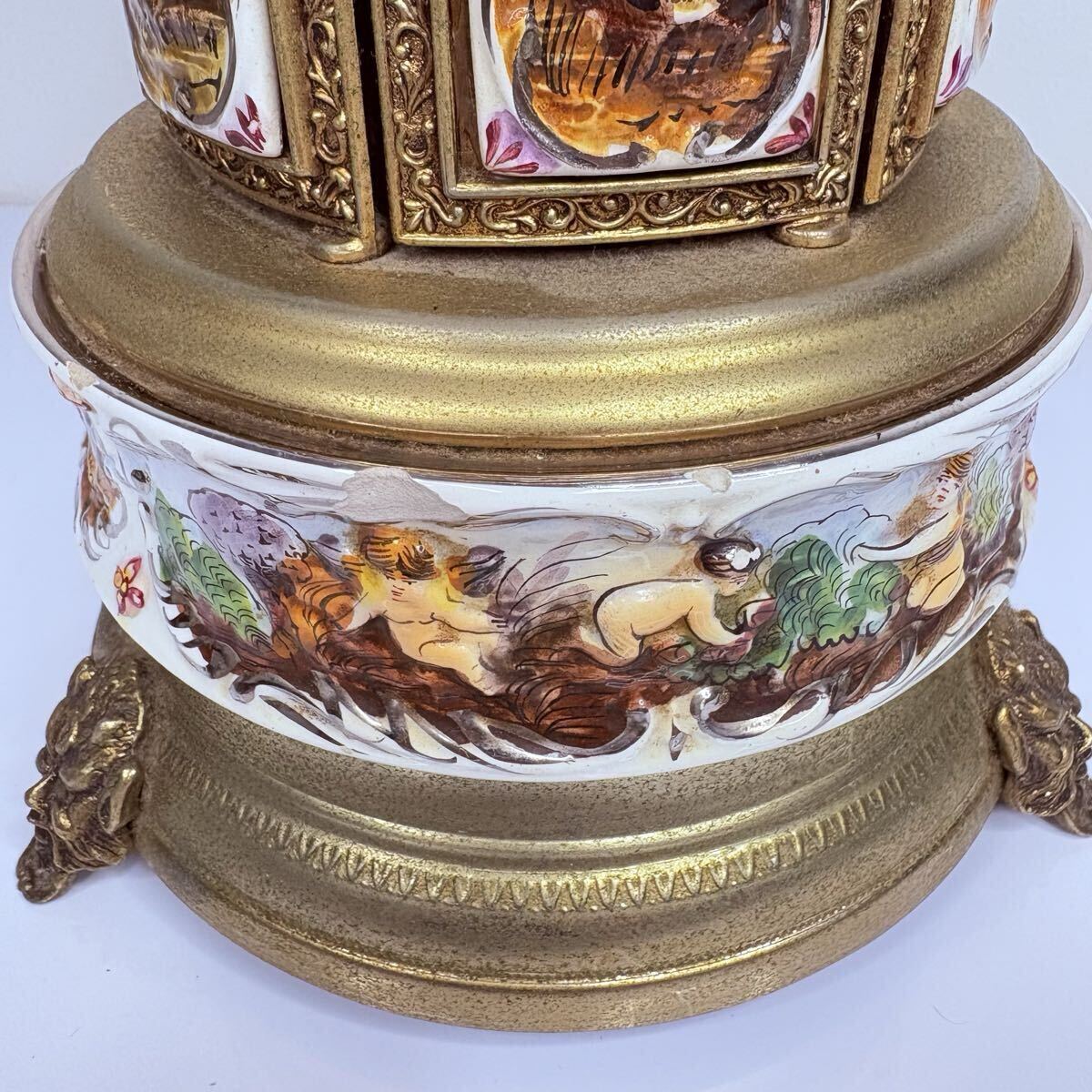 REUGE リュージュ アンティーク オルゴール メリーゴーランド シガレットホルダー 動作OK_画像10