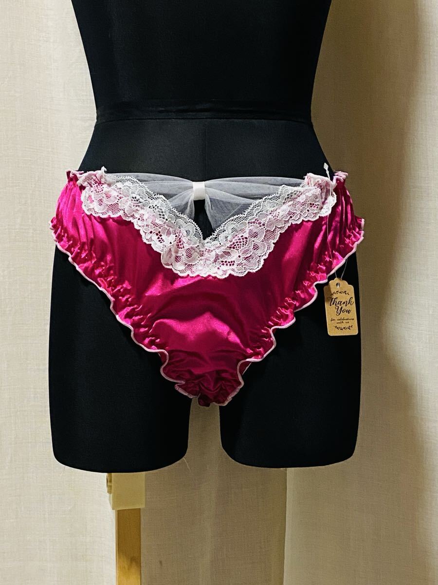 終No772 レースショーツ　6Lサイズ　特大サイズ　マゼンダ　赤紫　光沢　スベスベ_画像1