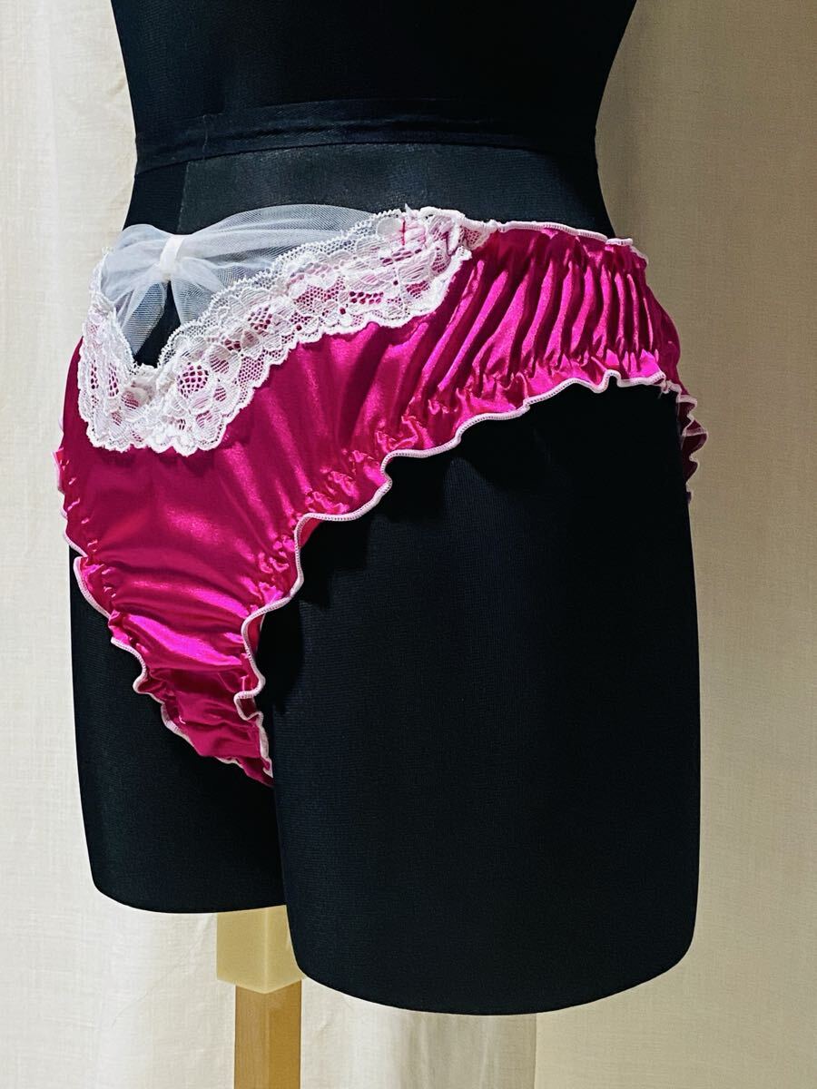 終No772 レースショーツ　6Lサイズ　特大サイズ　マゼンダ　赤紫　光沢　スベスベ_画像2