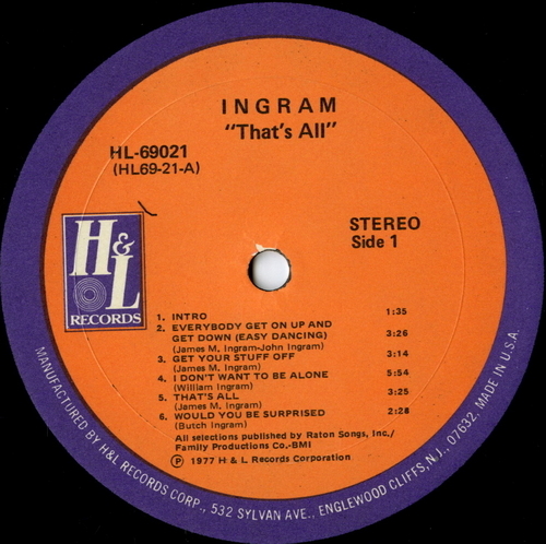 【ＬＰ】　INGRAM 「 THAT'S ALL 」 ( H & L 69021 )_画像3